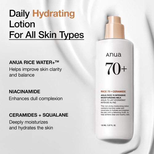 Anua Rice 70 Intensive Moisturizing Milk sukinnaturals sukinnaturals.com.au